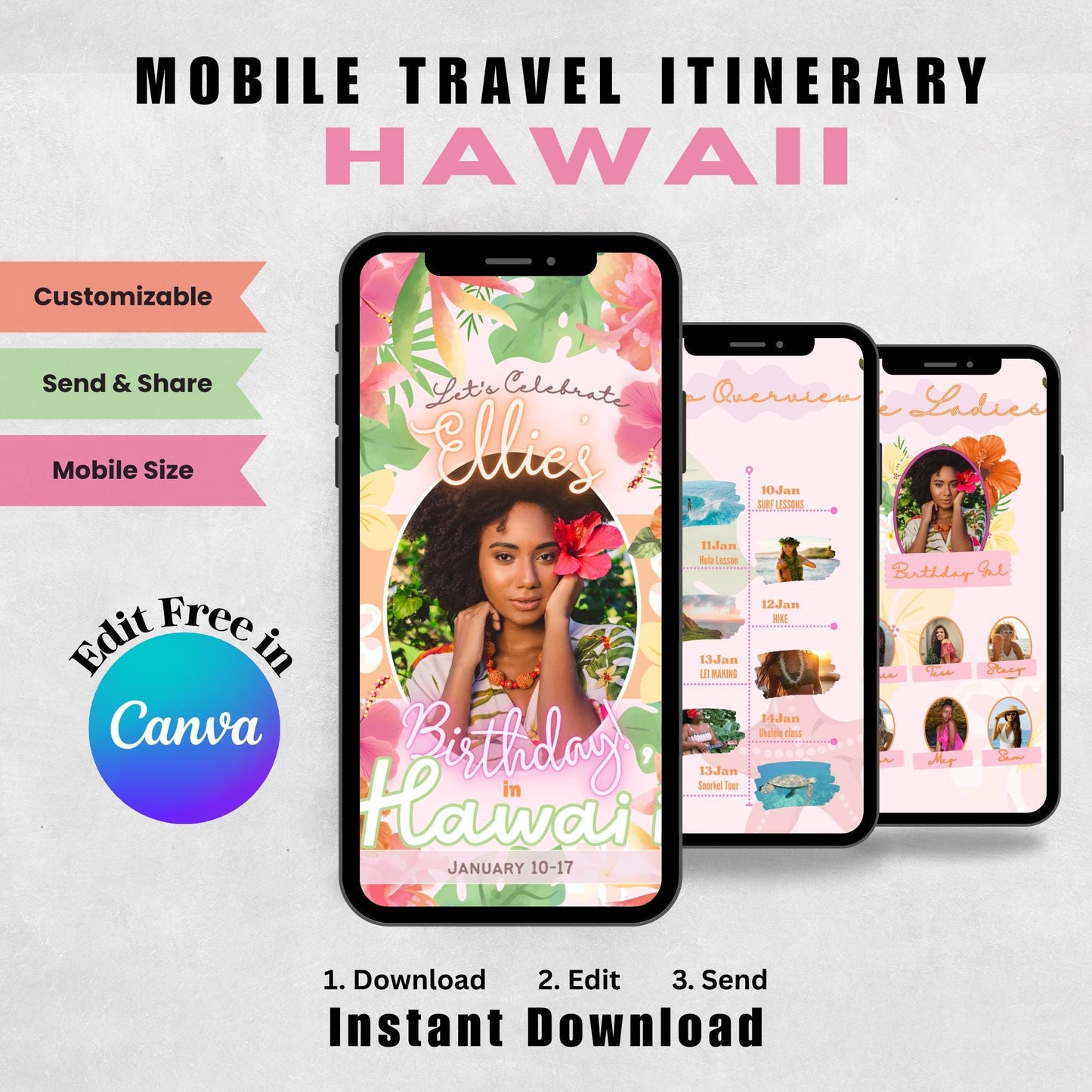 Hawaii - Mobile Itinerary Template