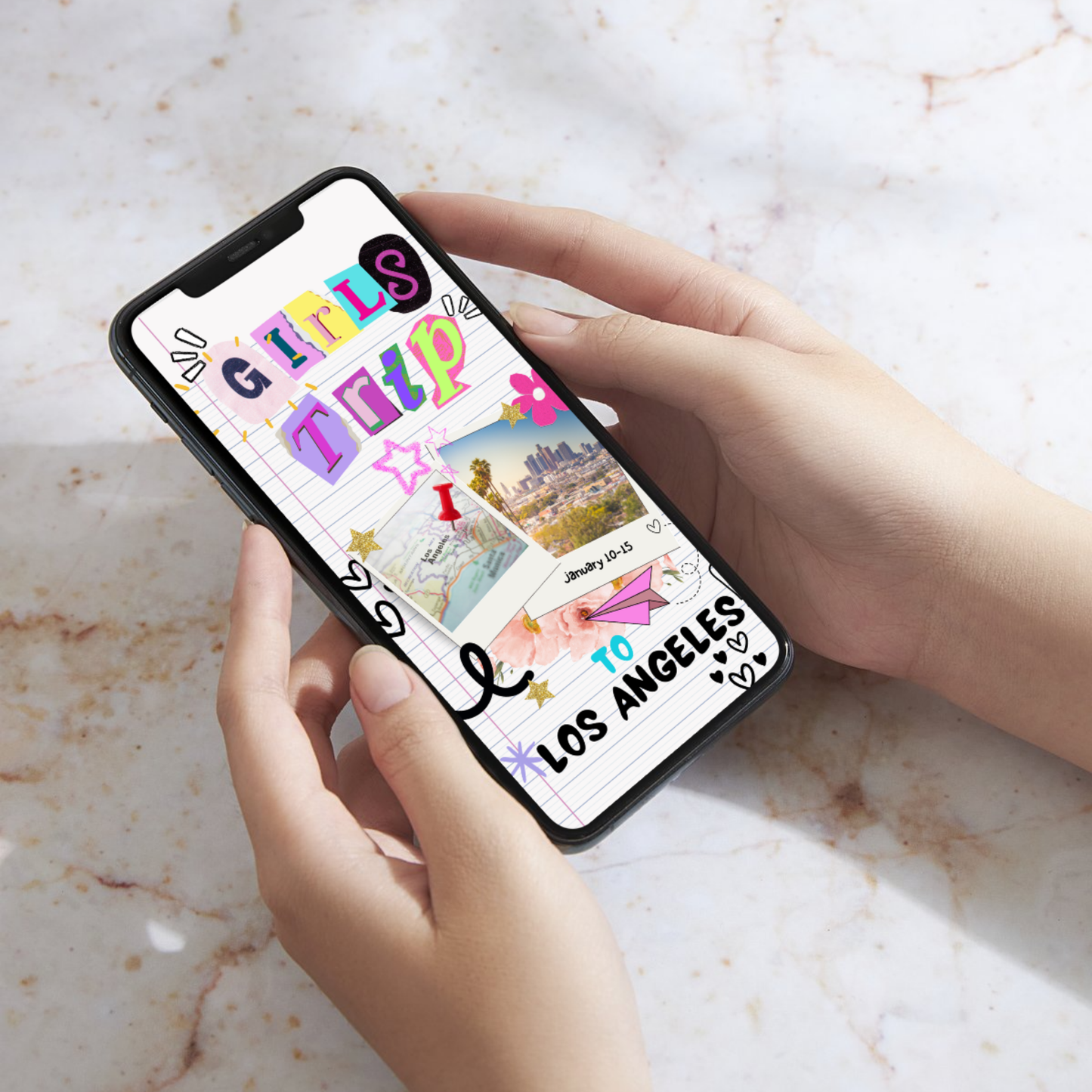 Scrapbook & Doodle - Mobile Itinerary Template