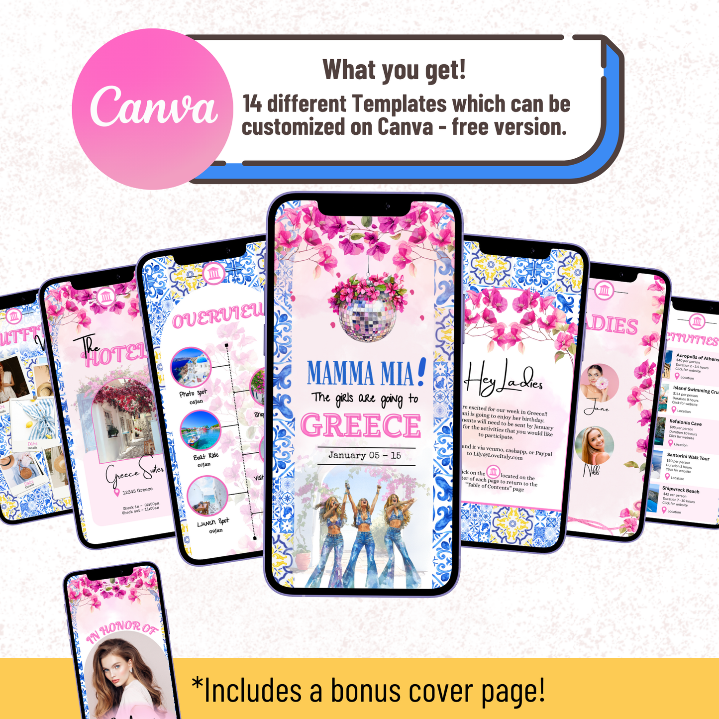 Mamma Mia Inspired - Mobile Itinerary Template