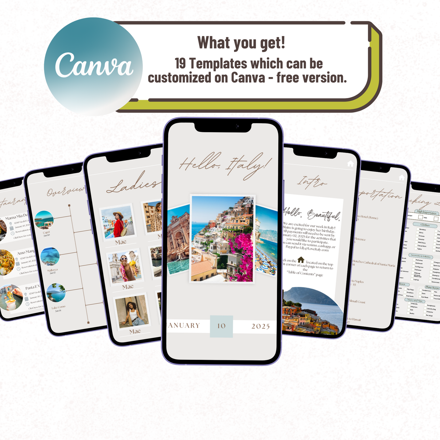 Minimalist Style - Mobile Itinerary Template