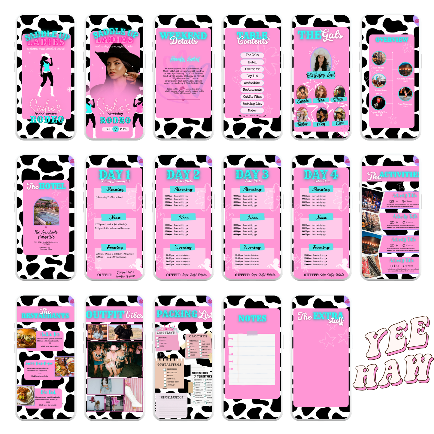 Cowgirl - Mobile Itinerary Template