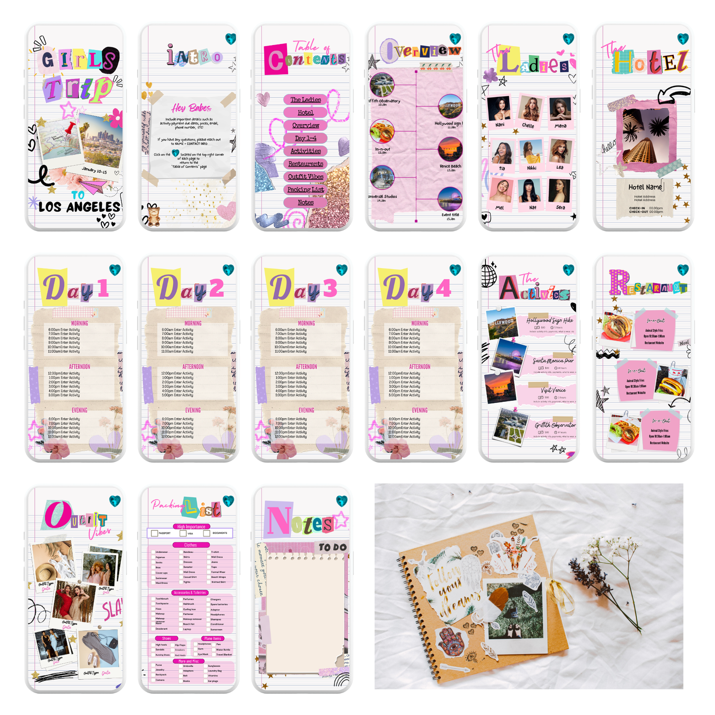 Scrapbook & Doodle - Mobile Itinerary Template
