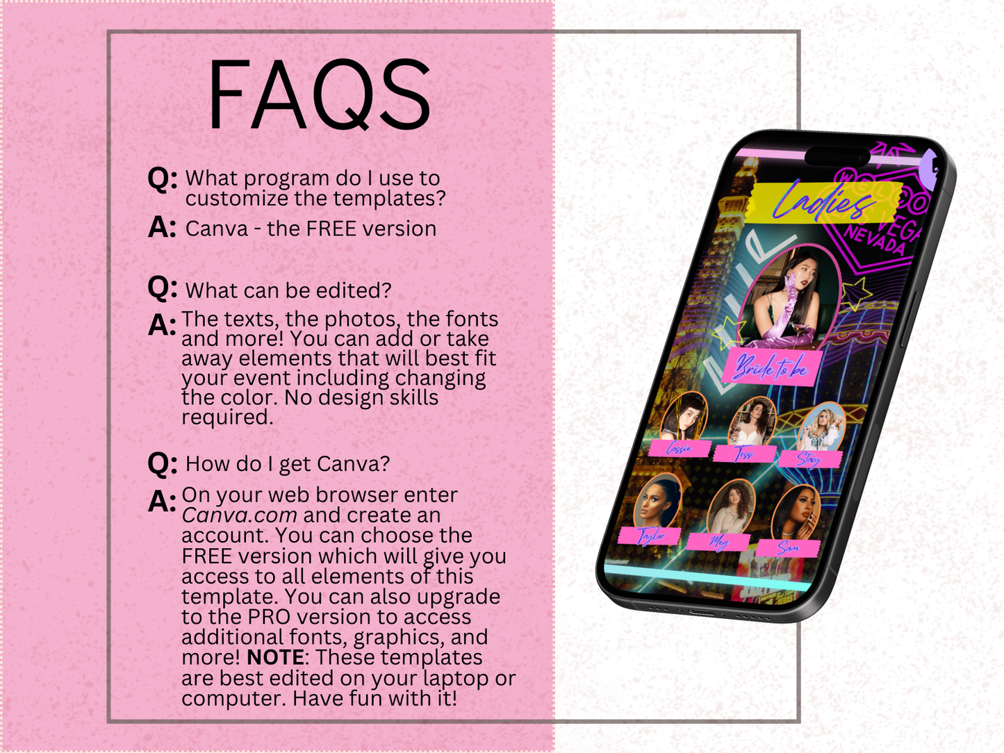 Las Vegas - Mobile Itinerary Template