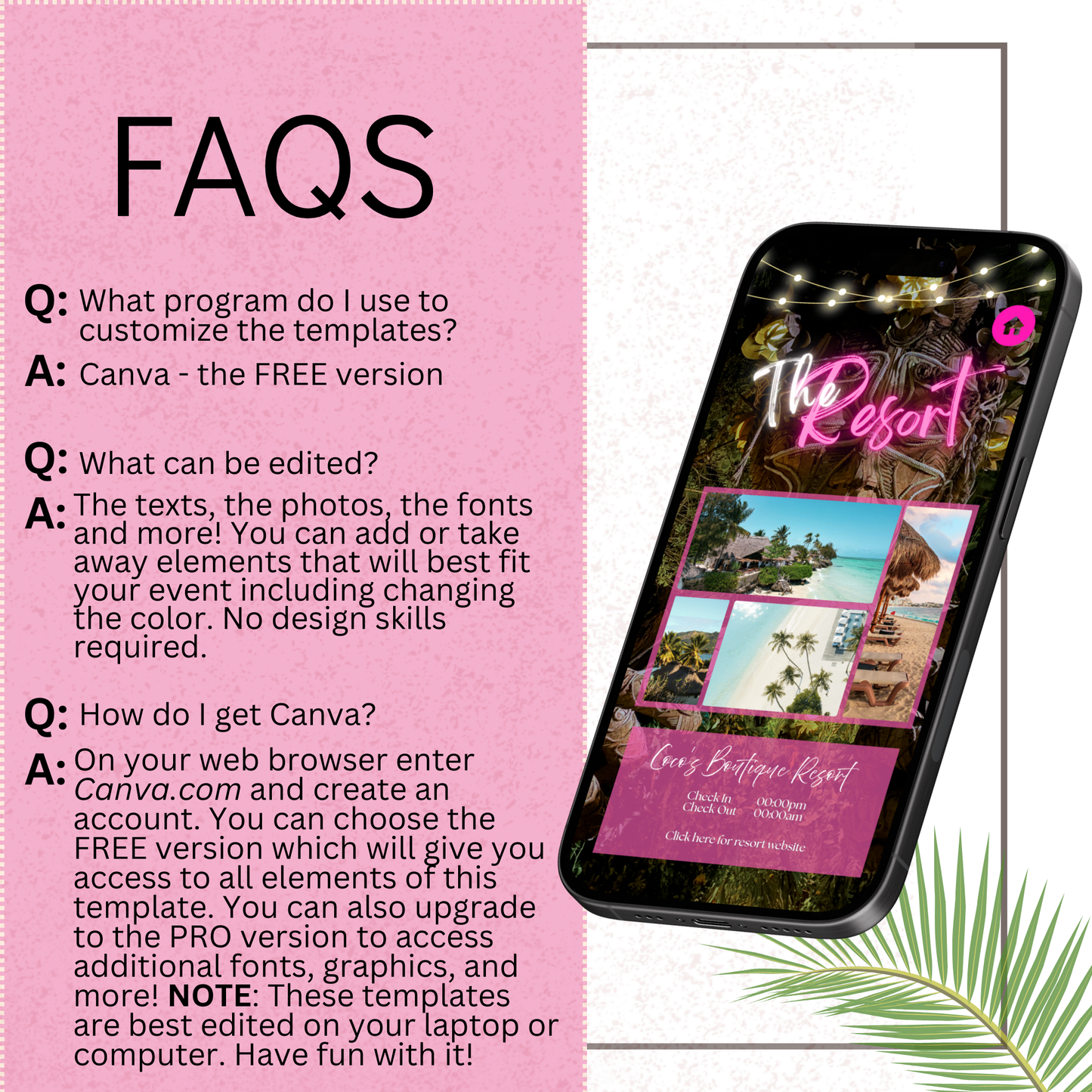 Tulum Inspired - Mobile Itinerary Template