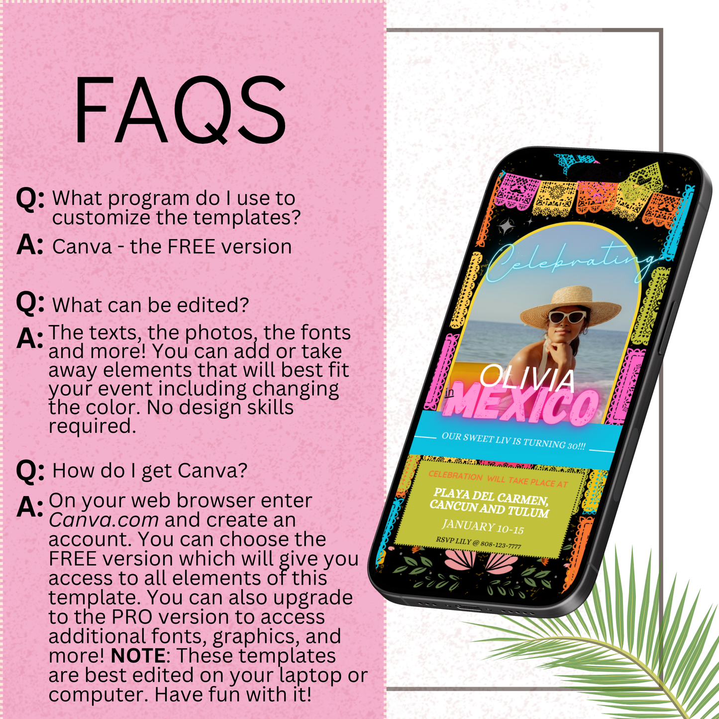 Mexico Inspired - Mobile Itinerary Template