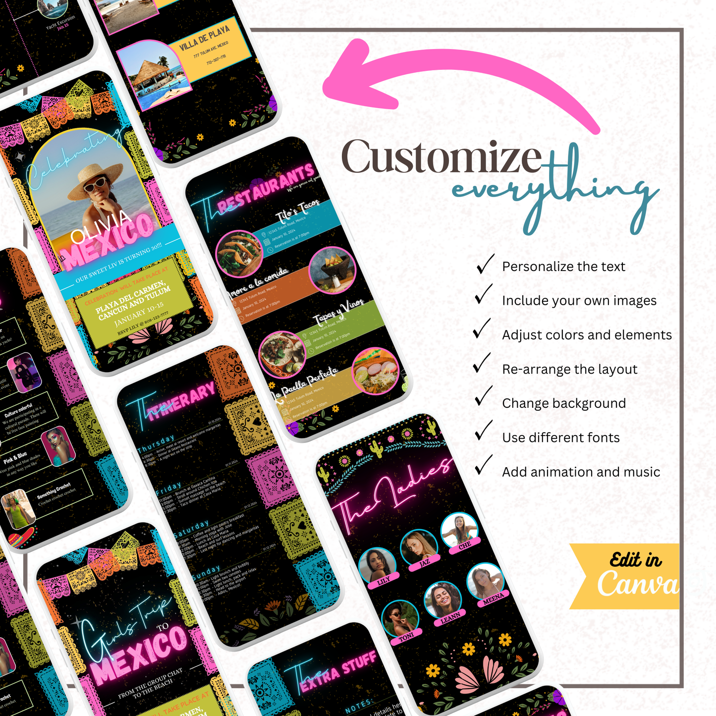 Mexico Inspired - Mobile Itinerary Template