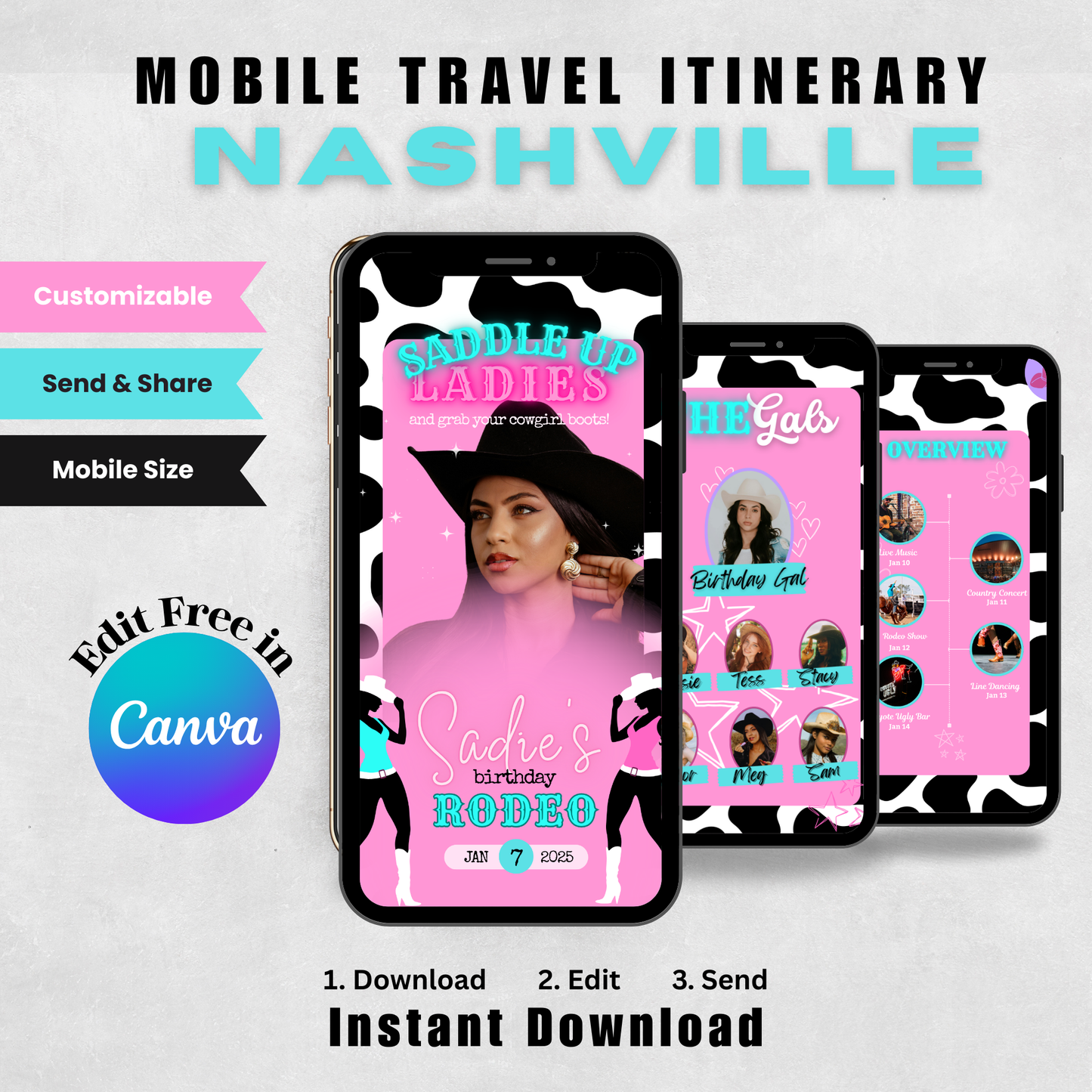 Cowgirl - Mobile Itinerary Template