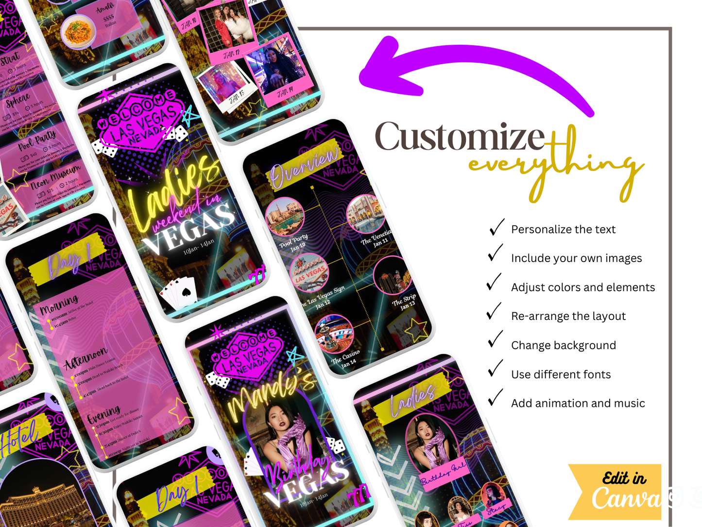 Las Vegas - Mobile Itinerary Template