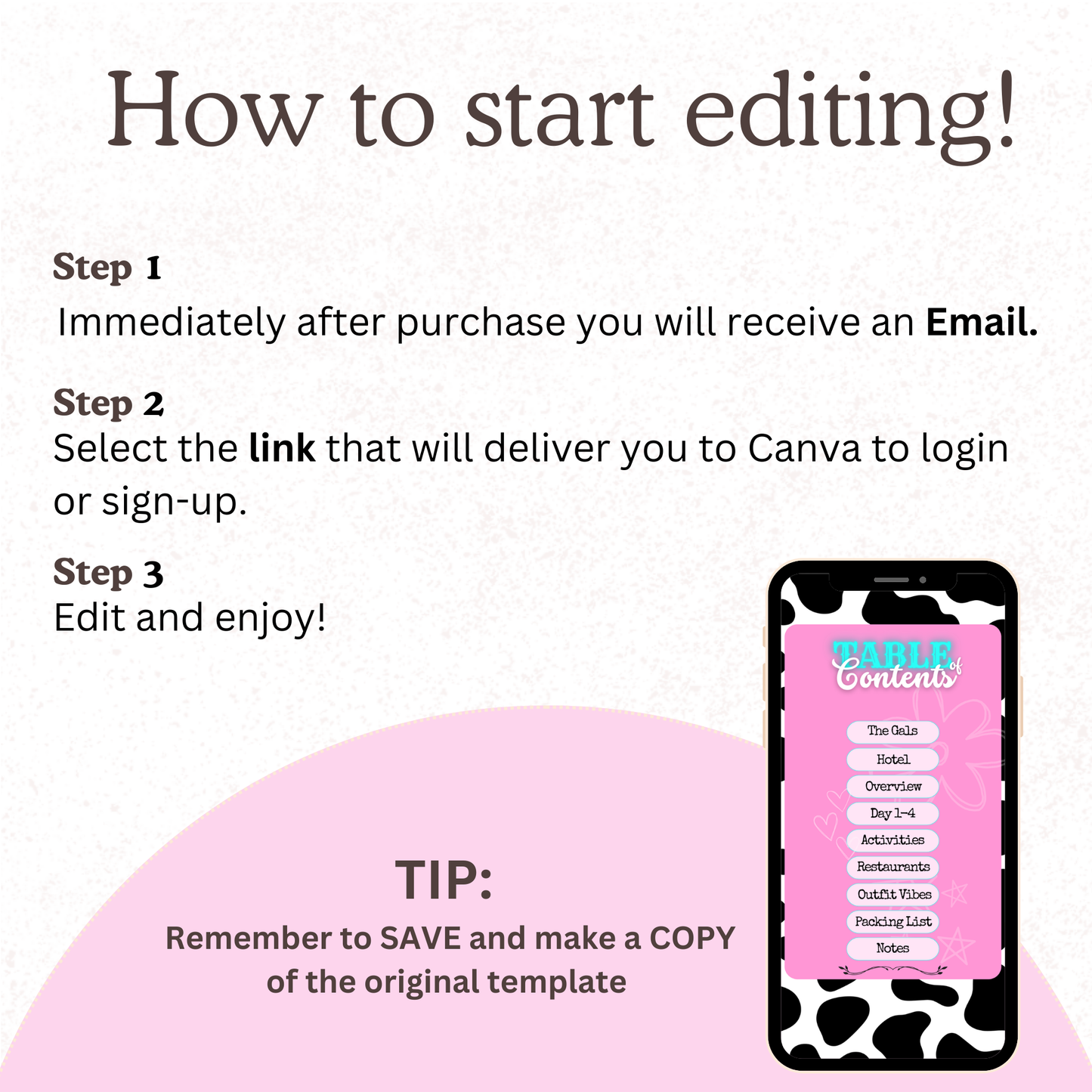 Cowgirl - Mobile Itinerary Template