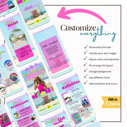 Miami - Mobile Itinerary Template