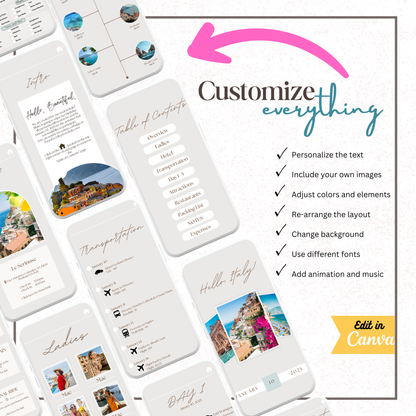 Minimalist Style - Mobile Itinerary Template