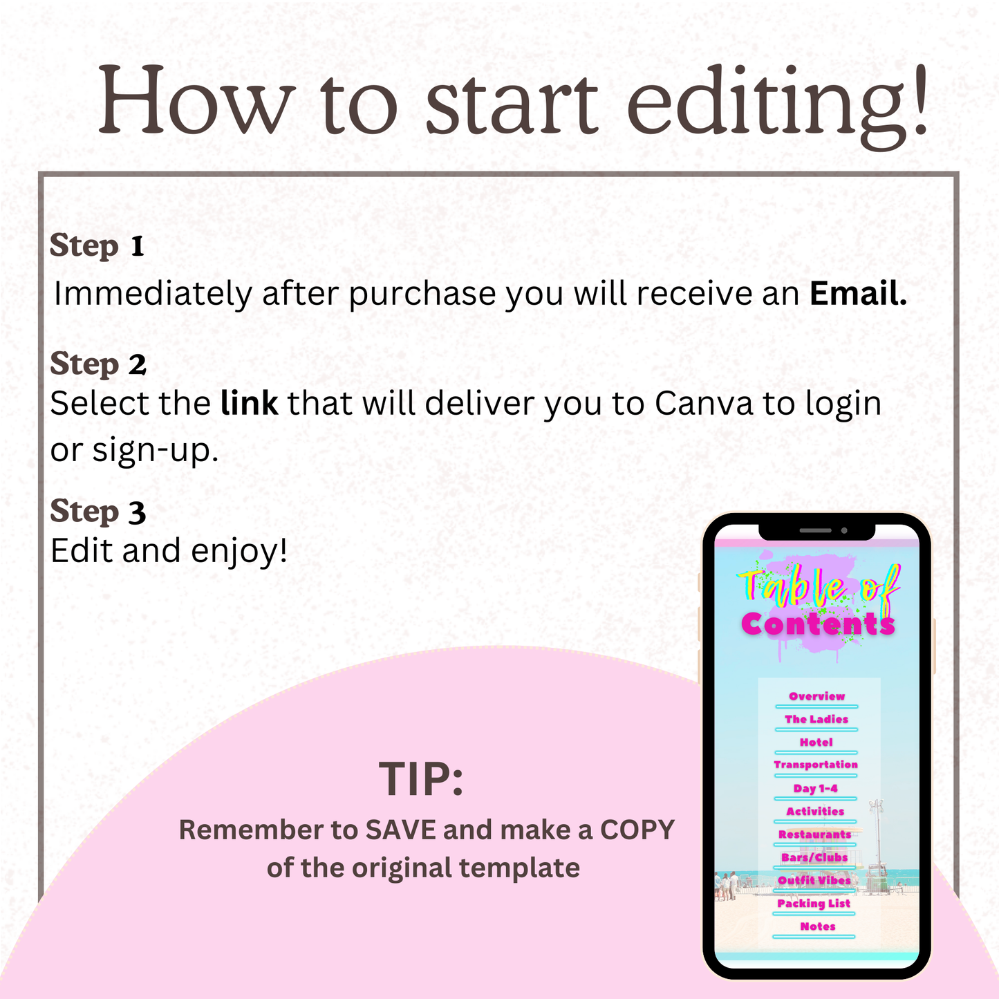 Miami - Mobile Itinerary Template