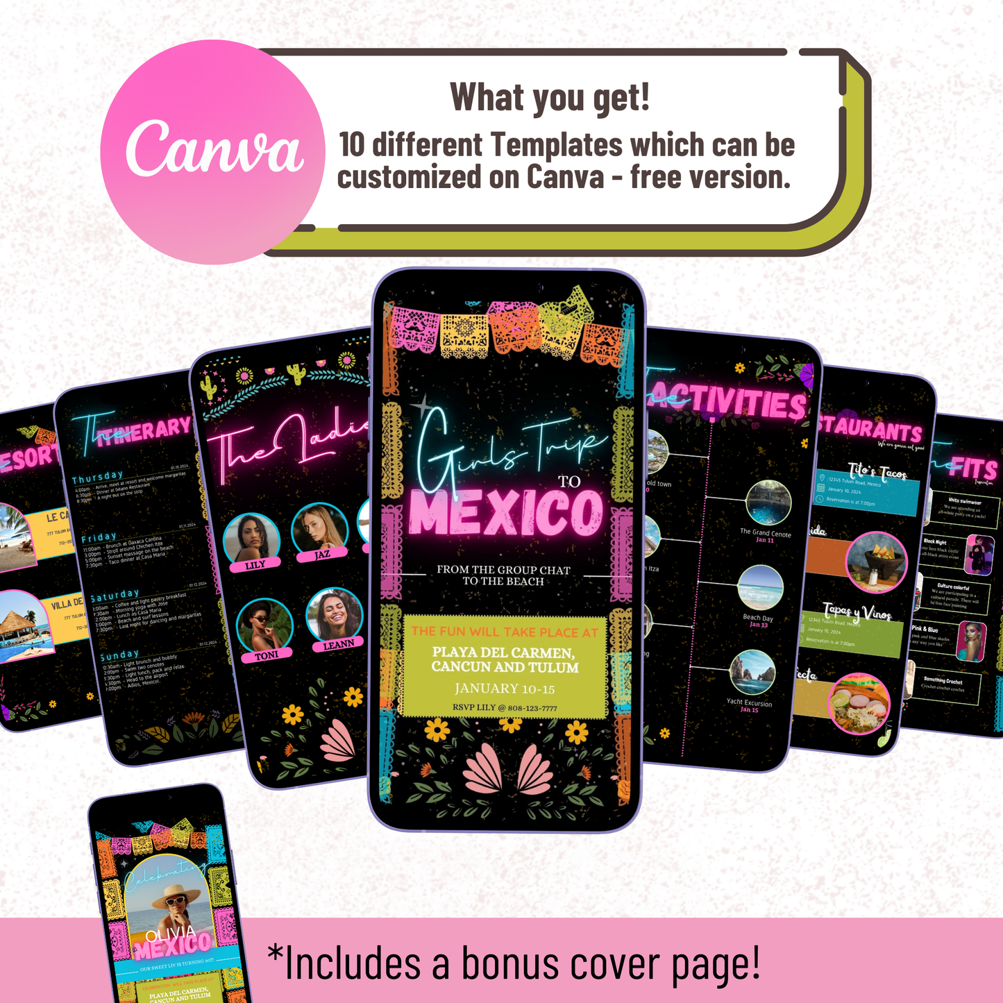 Mexico Inspired - Mobile Itinerary Template