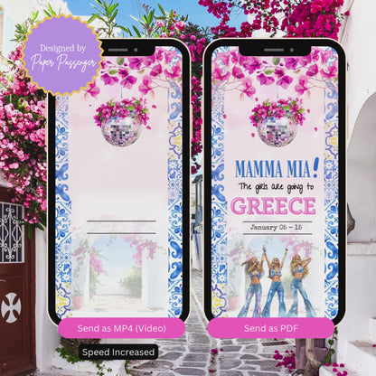 Mamma Mia Inspired - Mobile Itinerary Template